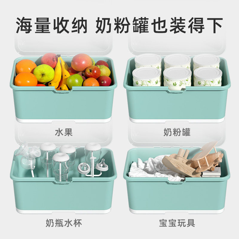 Baby Bottle Storage Box Baby Pacifier Milk Brush Storage Box Children's Bottle Drain Rack Dustproof Tableware Storage Box