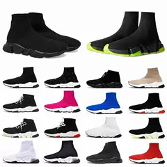 Cross-Border Paris Stretch Socks Shoes Women's High-Top Casual Sports Shoes B's Versatile Thick-Soled Knitted Short Boots Sock Boots