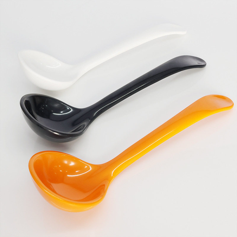 Melamine long handle soup spoon miso ramen spoon melamine turtle shell spoon a5 imitation porcelain Japanese fast food soup spoon wholesale
