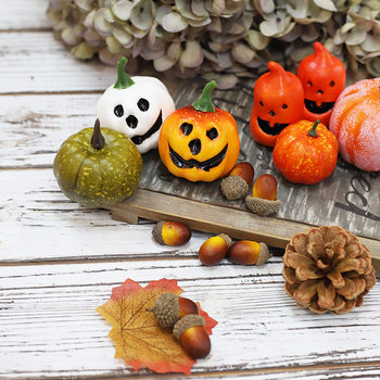 Halloween Simulated Pumpkin Pine Nut Maple Leaf Devil Ghost Face Halloween Atmosphere Decoration Materials Wholesale