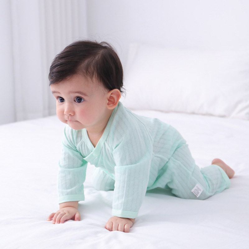 Baby Siaman Clothes for Boys and Girls Baby Thin Summer Newborn Children's Long-sleeved Pure Cotton Harper Air Conditioning Pajamas Summer Clothes