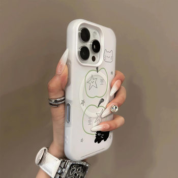 Magnetic Jelly Two-In-One Mobile Phone Case Apple Strong Magnetic Suction Solid Color Mobile Phone Case Double Layer Apple Case Cartoon Fashion for Women