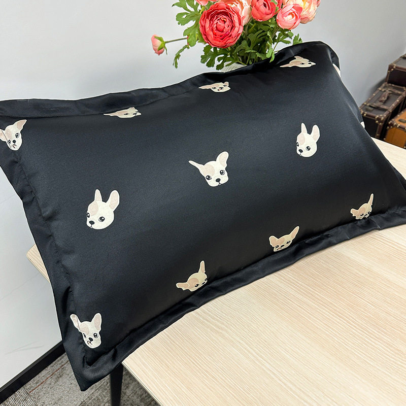 Cross-Border Imitation Silk Pillowcase Printed Cushion Ice Silk Pillowcase Single Imitation Silk Pillowcase Silk Pillowcase