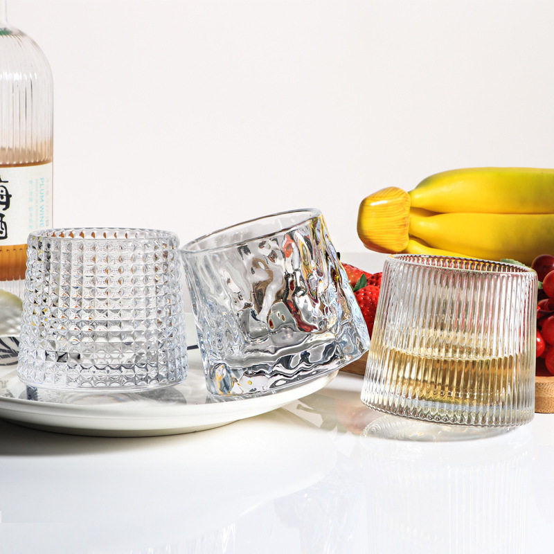 European-Style Whiskey Glass Crystal Glass Shaker Cup Tiktok Internet Celebrity Irregular Glass Spirit Glass Liquor Glass Barware