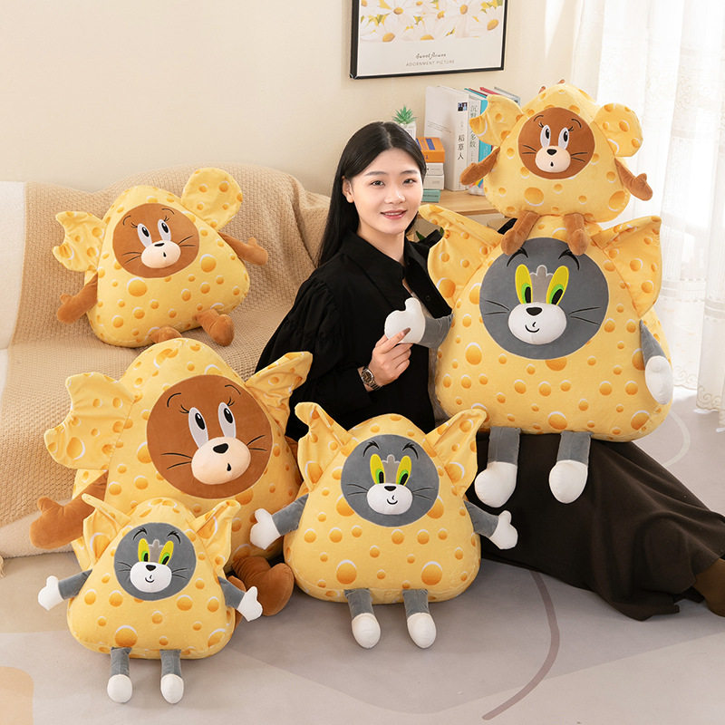 Cheese Cat and Mouse Plush Toy Doll Pillow Doll Pillow Relax Office Cute Cute Gift