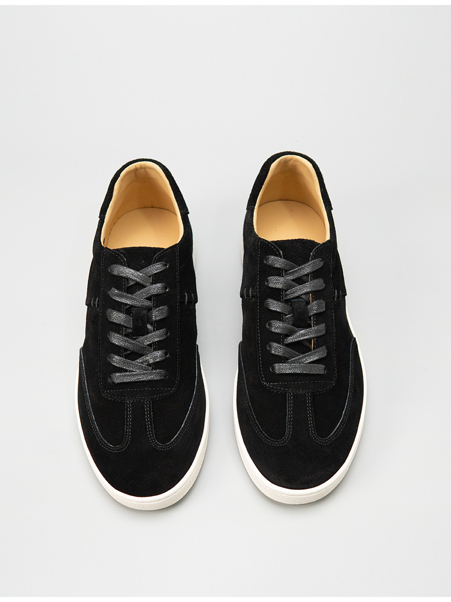 Giày sneaker nam da thật phong cách retro, form ôm chân, dễ phối đồ — Màu nâu, màu đen, Màu xanh dương