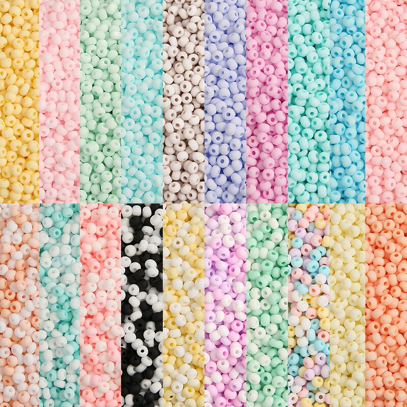 ลูกปัดแก้วทรงข้าวสีทึบเนื้อหินแร่ ขนาด 2/3/4 มม. คุณภาพเยี่ยม สำหรับงานแฮนด์เมด DIY ทำแหวน สร้อยข้อมือ และเครื่องประดับลูกปัด
