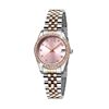 Pink Girl Stainless Steel Women's Watch Quartz Watch Business Dual Calendar Waterproof Watch Large Dial Steel Band Watch Business
