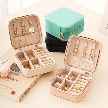 Jewelry Box Storage Box Portable Earrings and Bracelets Jewelry Necklace Ring Small Exquisite Mini New Style Box