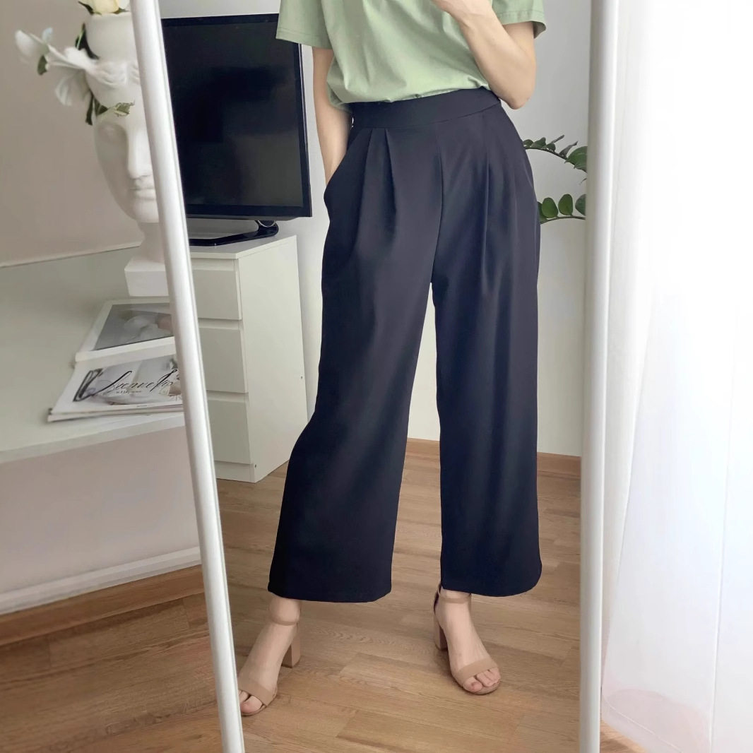 High Waisted Wide Leg Trousers Spring Collection Casual Style Flared Design Versatile for Everyday Wear Wholesale
