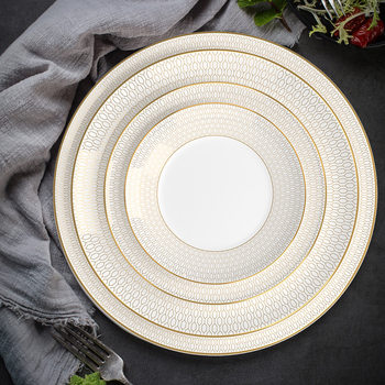 High-End Bone China Plates, Ceramic Plates, Round Plates, Western Food Plates, Steak Plates, Cake Plates, Dish Plates, Tableware, Bone China Plates