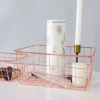 Nordic Ins Style Iron Fruit Storage Basket Kitchen Large Storage Basket Student Dormitory Storage Frame Storage Basket