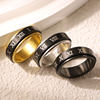 Cross-border Hot Selling Roman Numerals Titanium Steel Ring Rotatable Stainless Steel Creative Ring New Student Personality All-match