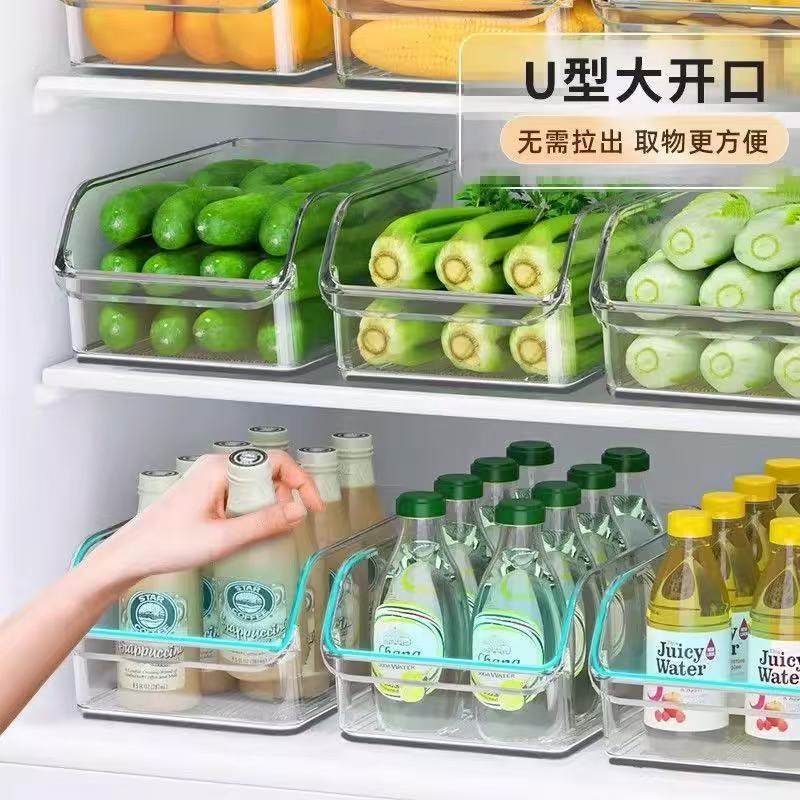 Refrigerator Storage Box Drawer-Type Food Preservation Box Organizer Kitchen Egg Vegetable and Fruit Packaging Box Storage Box