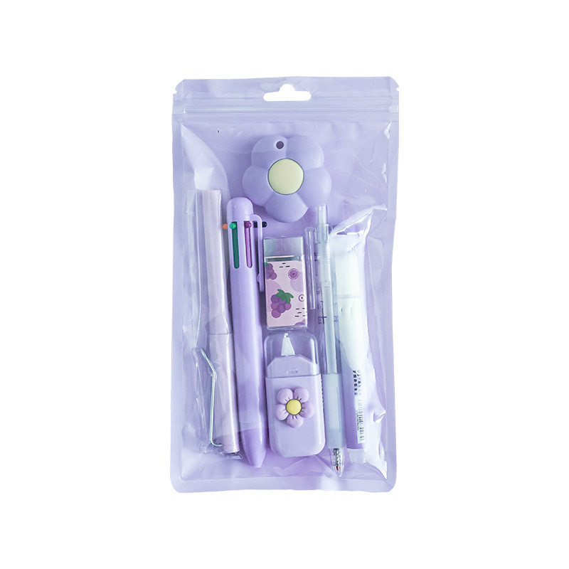 School Supplies Set 7-Piece Set High-Value Souvenir Student Stationery Gift Package Class Reward Stationery Set