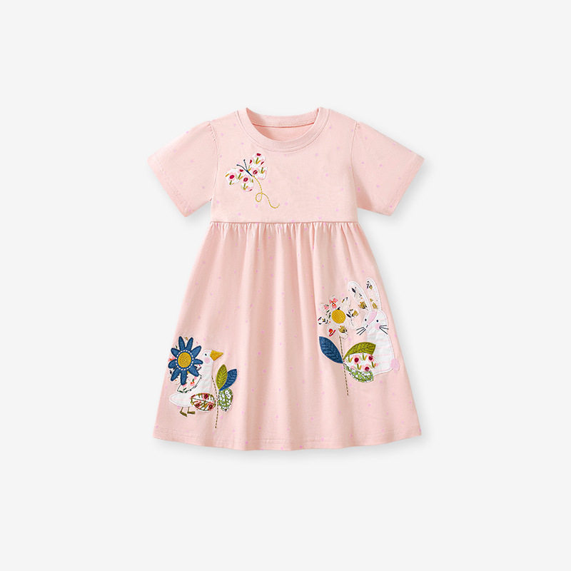Custom Summer [Style] Cartoon Kids' Dress, Kids' Princess Dress, Short-sleeve Girls' Dress