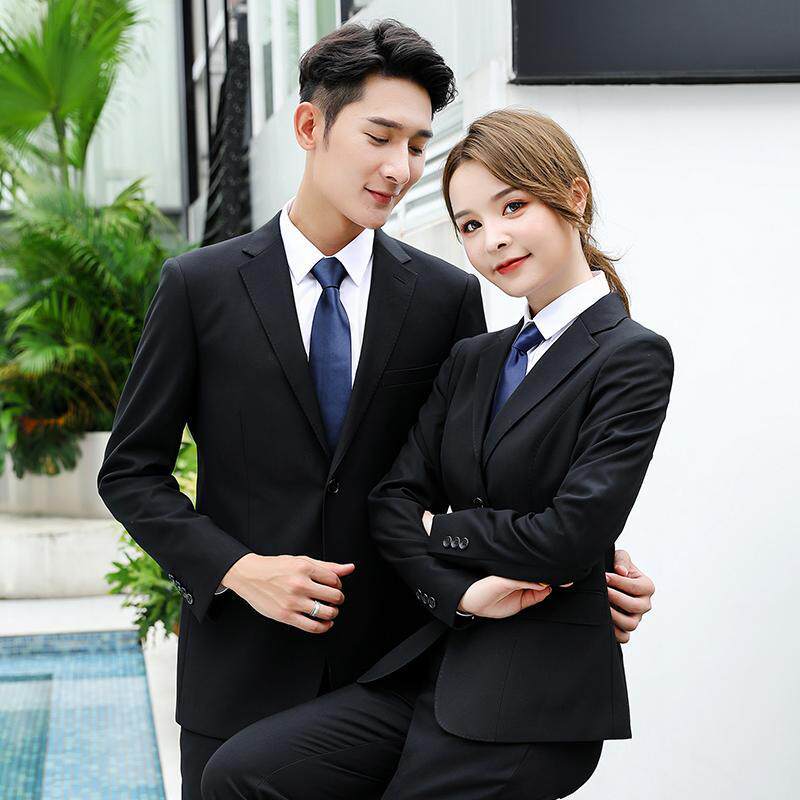 仿毛料西装西服套装正装教师公务员面试西装外套秋冬职业装工作服