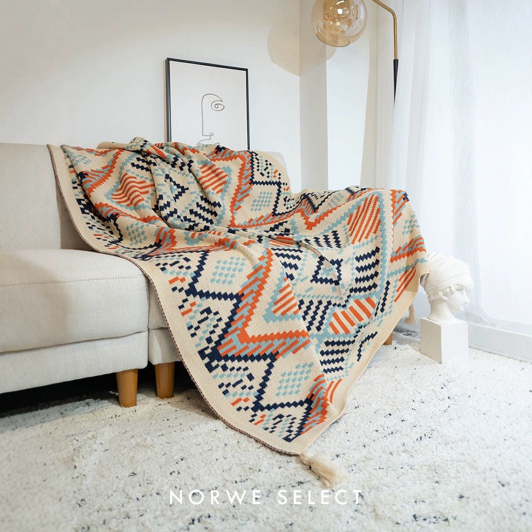 Bohemian Blanket Sofa Throw Air Conditioning Blanket Knitted A-Class Blanket Bed End Blanket Leg Blanket Woven