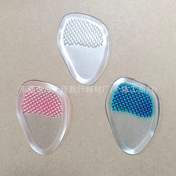 Square Particle Forefoot Pad Pu Transparent Soft Massage Sole Half Size Pad Non-Slip High Heels Forefoot Insole