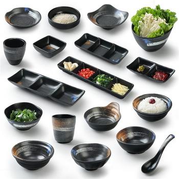 Melamine Small Bowl Japanese Style Starry Sky Commercial Plastic Hot Pot Barbecue Dipping Bowl Cup Spoon Tableware Seasoning Dish Soup Bowl Rice Bowl