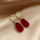 серебряные серьги-иглы s925, женский темперамент, чистые красные серьги, нишевые серьги, высококлассное чувство стиля Гонконга, ювелирные изделия для женщин, трансграничная оптовая продажа mini 9