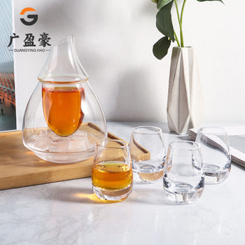 Japanese-Style Transparent Angled Ice Wine Decanter Crystal Glass Wine Decanter White Wine Cup Sake Decanter Sake Cup Gift Box Set