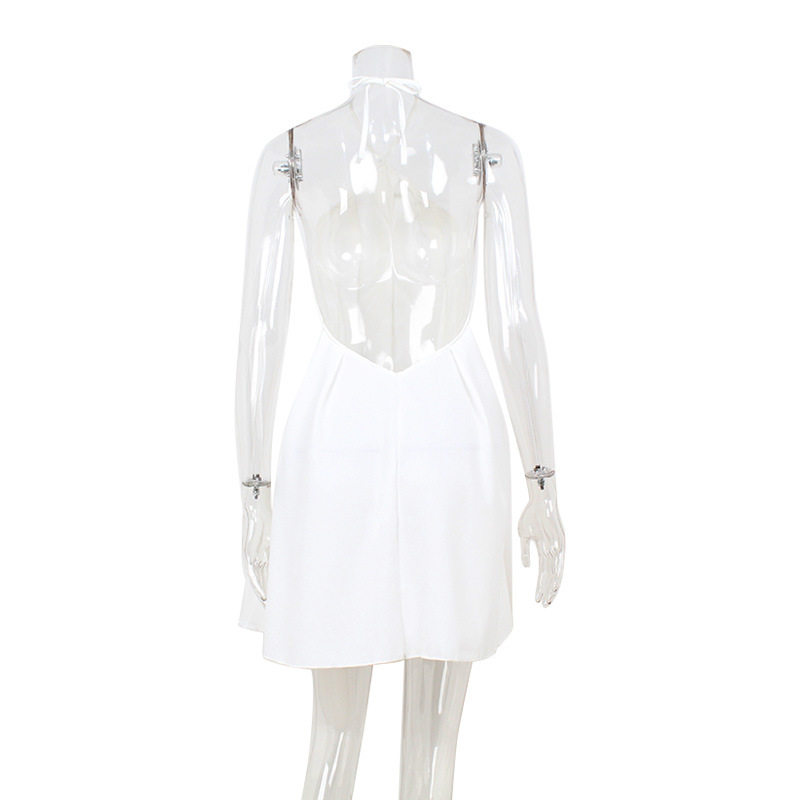 Halter Neck A Line Dress Chic Loose Fit Summer Fashion Perfect for Casual Outings Wholesale Available