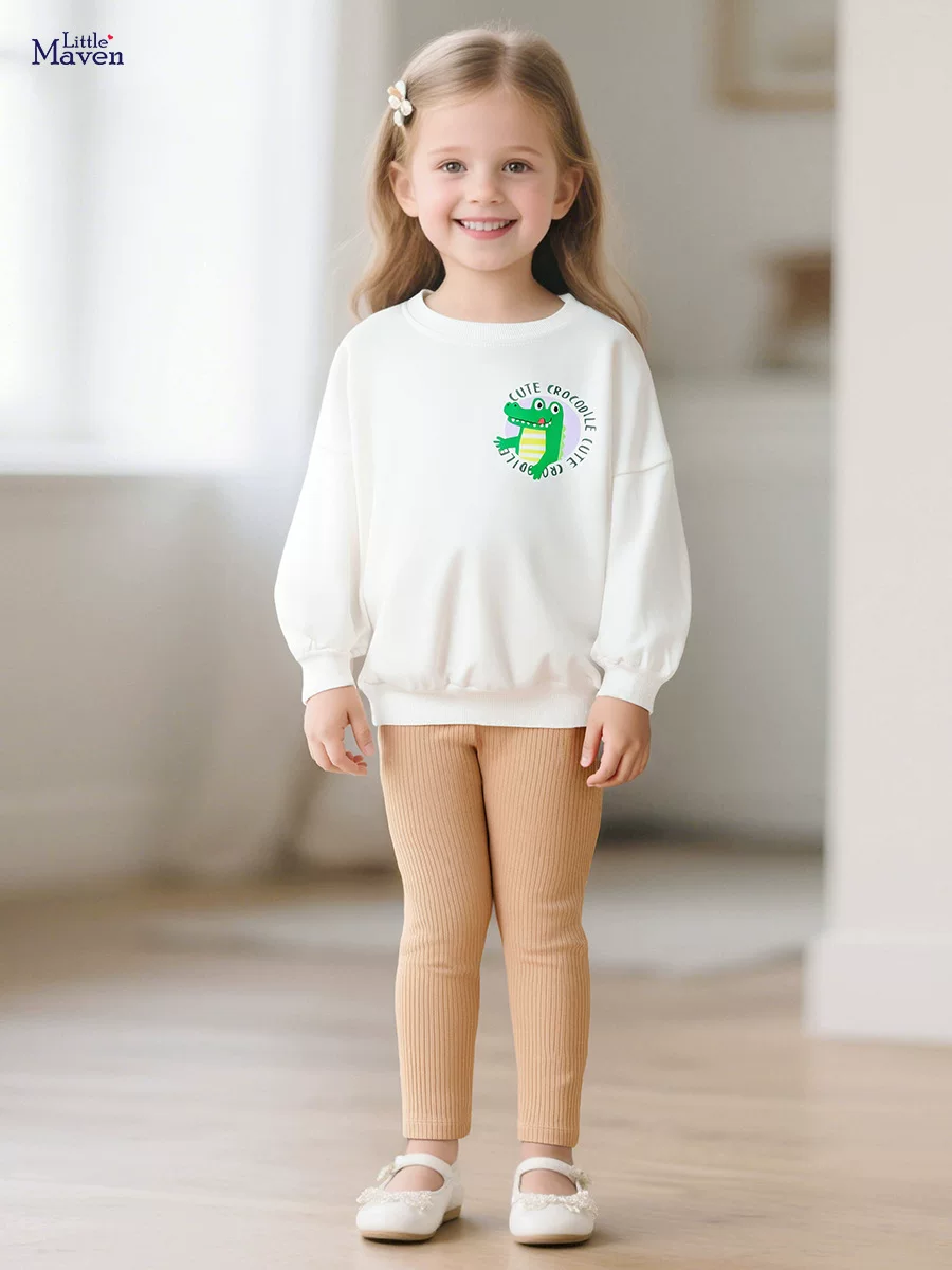 Girls' Hoodie Set, New Fashion Kids' Outfit, Autumn Printed Long-sleeve Set