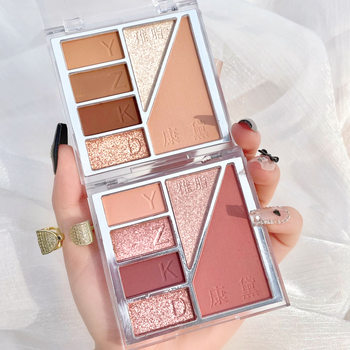 XIAOYUMI six-color highlight repair blush integrated eyeshadow plate earth color pearlescent matte makeup Eyeshadow in stock