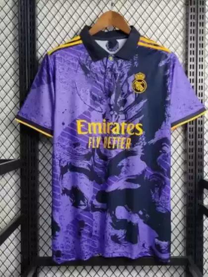 Popular Retro Fan Player Real Madrid Top T-Shirt Jersey Printed Cross-Border Sports Football Uniform