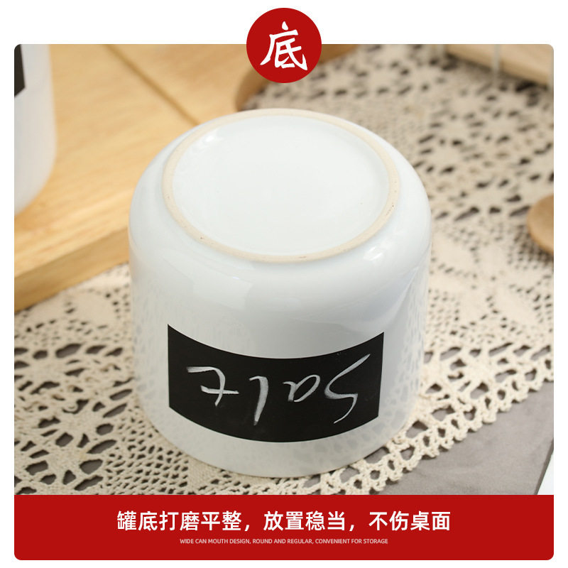 Nordic Ceramic Sealed Cans Cereals Candy Tea Storage Jar with Wooden Lid Seasoning Storage Jar Kitchen Supplies