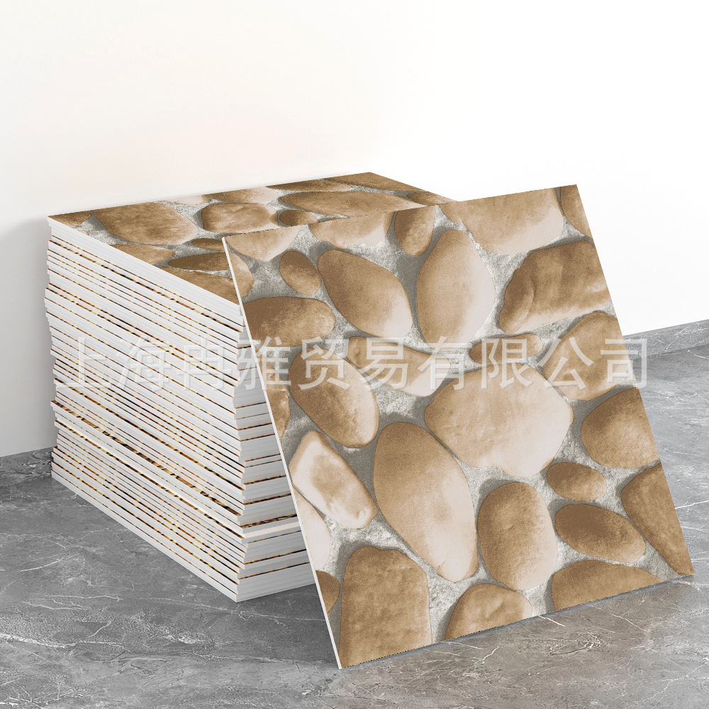 跨境外贸仿大理石鎏金3d墙面翻新装饰贴纸防油防水墙纸自粘瓷砖贴