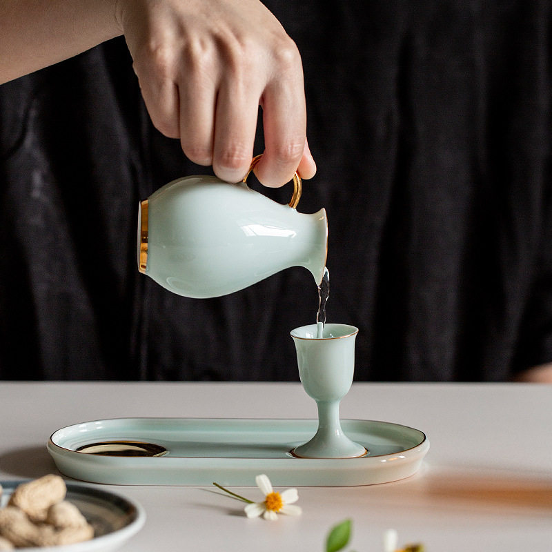 Rongshantang White Porcelain Gold White Wine Wine suit Chinese Liquor Dispenser High-end Mid-Autumn Festival Gift Boxes