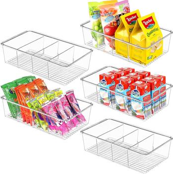 pet cosmetics tea bag compartment storage box refrigerator freezer drawer sorting box transparent desktop sundries sorting box