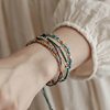 Bohemian Style Colorful Ethnic Style Hand-Woven Beaded Bracelet French Resort Style Adjustable Bracelet Summer