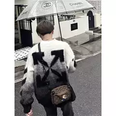 Mid-length Gradient Color-changing mohair Sweater Women's Autumn and Winter Thickened Inner Lazy Style Outer Wear Knitted Top Base Shirt