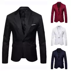 AliExpress cross-border foreign trade wholesale suit men's European and American fashion casual solid color side split men's small suit jacket