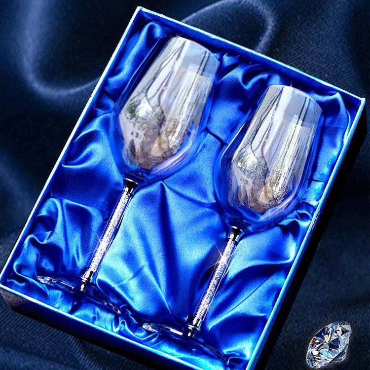 High-End Red Wine Glass Set, Home Luxury Crystal Wine Decanter, European-Style Cup Holder, Glass Goblet Pair
