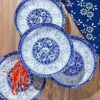 Blue and White Porcelain Plate, Household Ceramic Dish, Large Dish for Vegetables, Soup, or Rice, Universal Tableware, Light Luxury