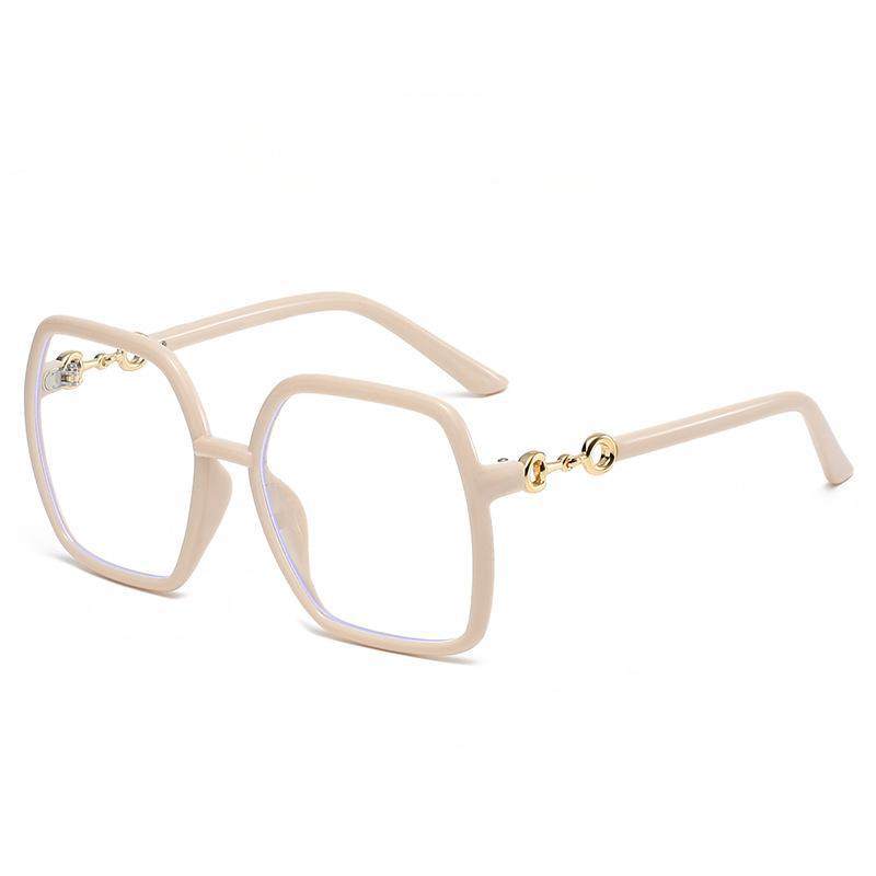 Cross-Border Popular Summer Women's High-End Polarized Anti-Blue Light Plain Glasses, Same Style for Big Faces, Slimming Eyeglass Frames