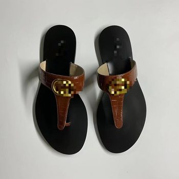 2024 European and American foreign trade fashion new plus size flat summer slippers flip-flops sandals non-slip outer wear