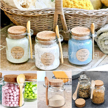 Factory Supply Ear Bottle Pudding Bottle Spoon Bottle Single Ear Bottle Honey Bottle Sealed Jar Wooden Bottle