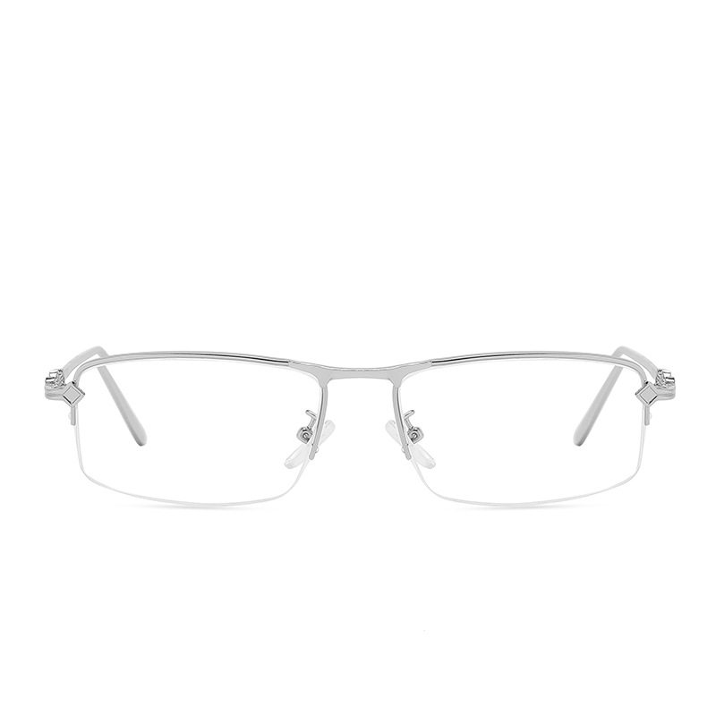 Anti-Blue Light Color-Changing Glasses for Men, Gold Silk Half-Frame, Trendy and Versatile, Ultra-Light Gold Glasses Frames for Women, Plain Color-Changing Myopia Glasses