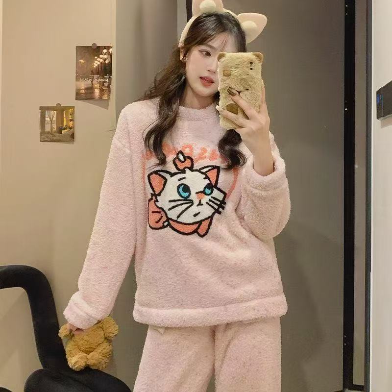 睡衣冬季女款珊瑚绒2025年新款冬天法兰绒秋冬家居服套装厂家直销