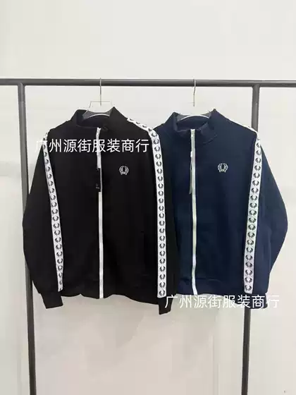 Fb Wheat Men's and Women's Zipper Sweatshirt Jacket Embroidered Loose British Casual String Label Full Printed Webbing Jacket Cardigan