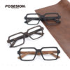 Retro Plate Myopia Glasses Square Frame Wood Grain Large Frame Men and Women Lensless Glasses Frame Ps9019