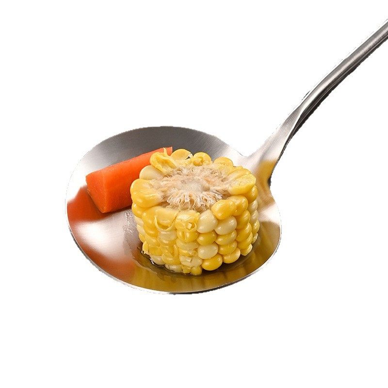 Factory cross-border kitchen utensils thickened 304 stainless steel mushroom shovel anti-scald non-slip cooking spatula handle wood