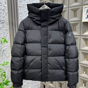 Cross-Border Winter 2025 New Black Warrior down Jacket Hooded Thickeneded Warm Loose Men's and Women's White Duck down Jacket Trendy