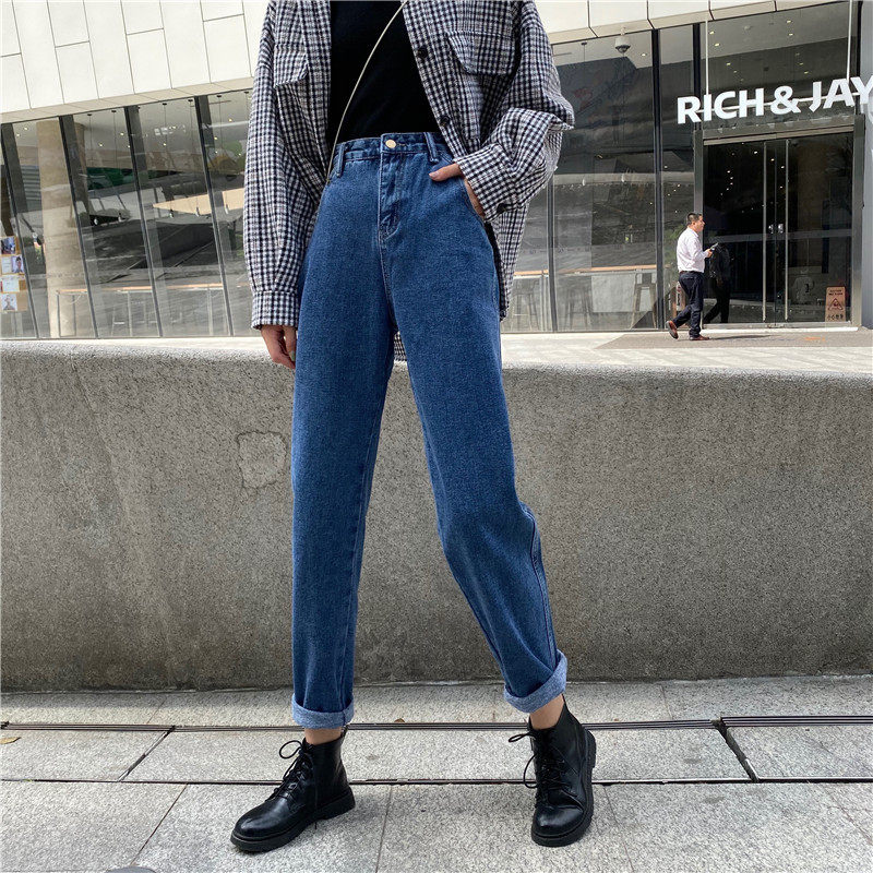 High Waisted Womens Jeans Stylish Versatile Casual Straight Leg Trendy for Students Wholesale Available