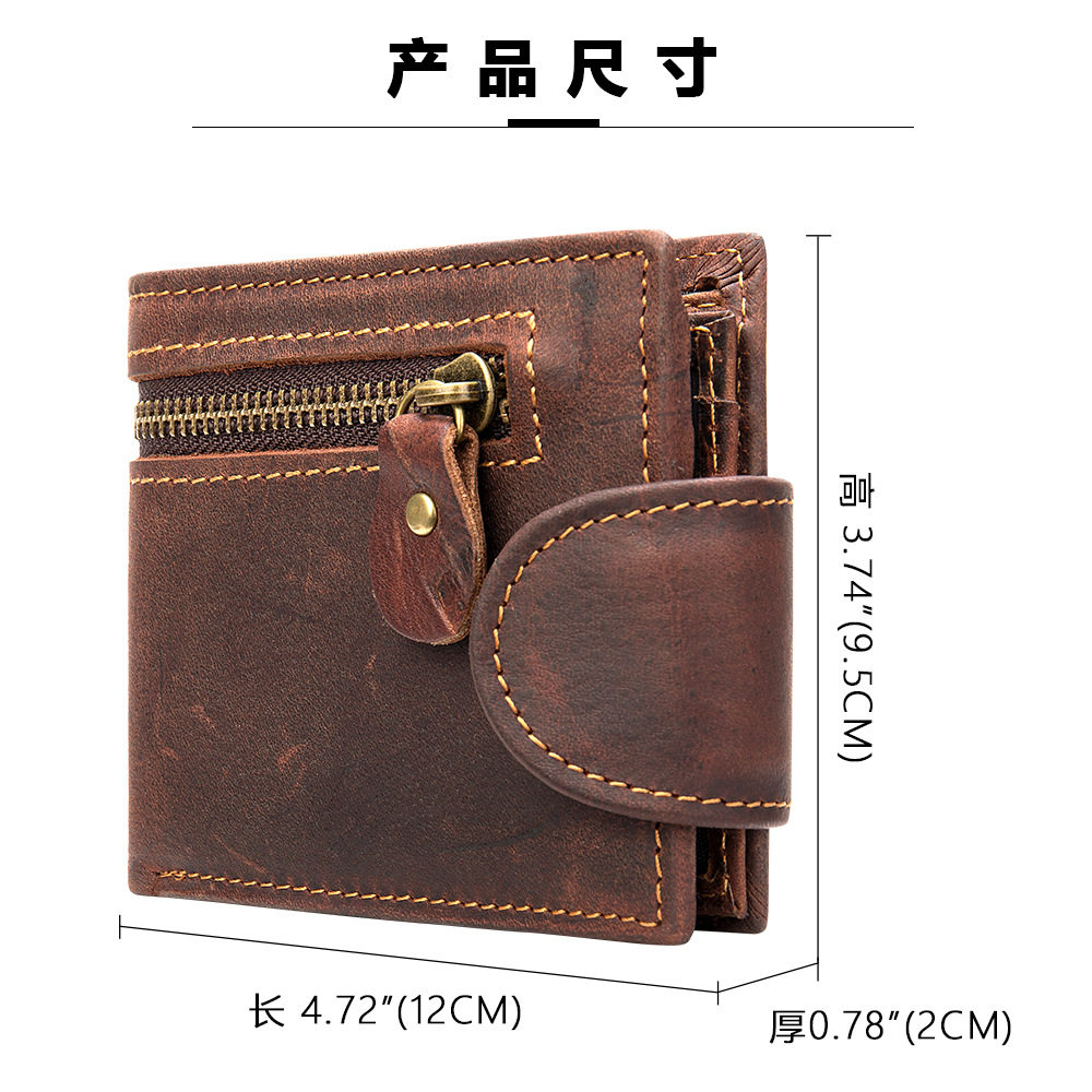 Margaret 2023 New Retro Fashion Wallet Driver's License Wallet First Layer Cowhide Men's Wallet Thin Section